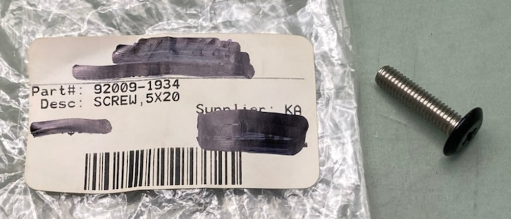 Kawasaki 92009-1934 Screw 5x20 New Genuine