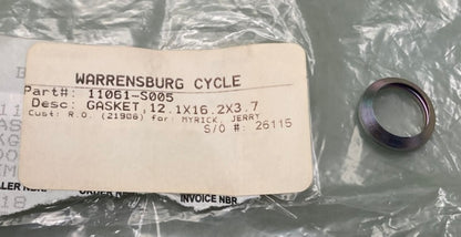 Kawasaki 11061-S005 Gasket 12x16x2 New Replaces