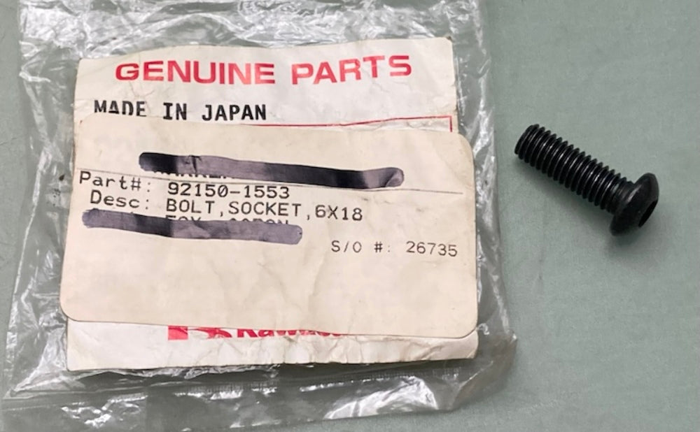 Kawasaki 92150-1553 Socket Bolt 6x18 New Genuine