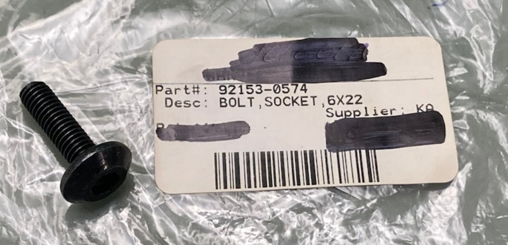Kawasaki 92153-0574 Bolt Socket 6x22 New Replaces