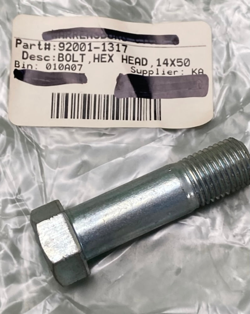 Kawasaki 92001-1317 Bolt Hex Head 14x50 New Replaces