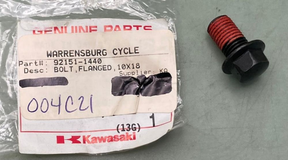 Kawasaki 92151-1440 Flanged Bolt 10x18 New Genuine