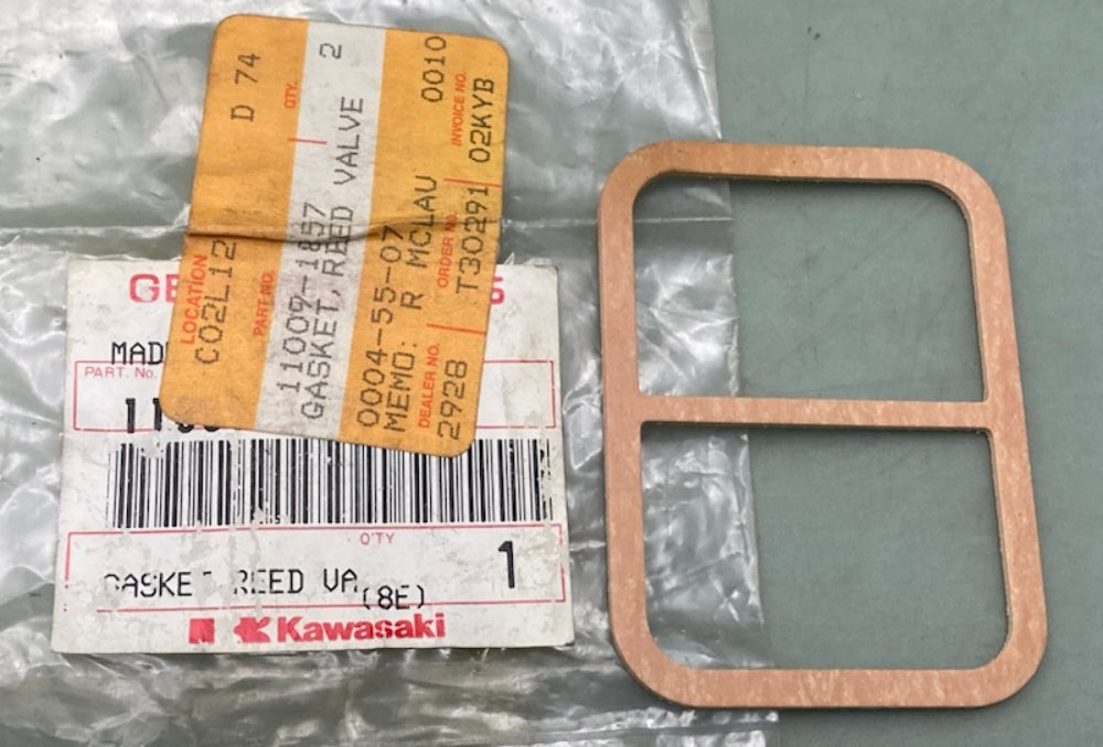 Kawasaki 11009-1857 Gasket Reed Valve New Genuine 11009-1905, 11009-1379