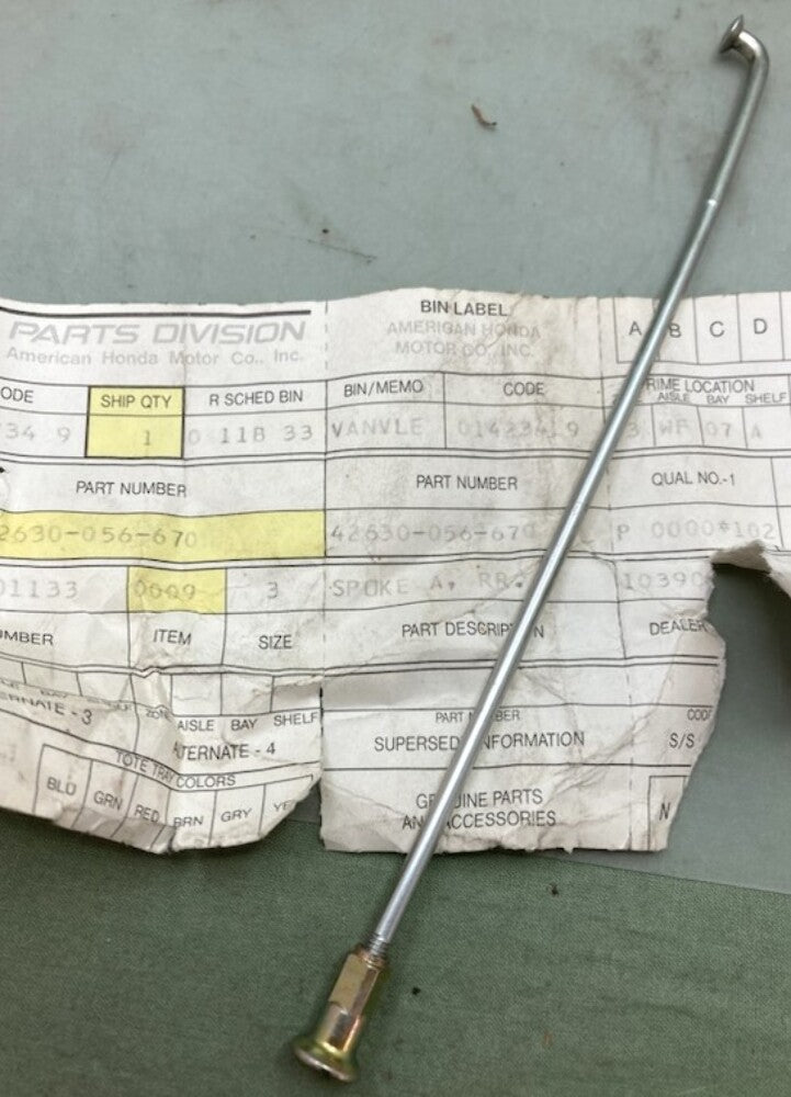 Honda 42630-056-670 Spoke and Nipple New Genuine