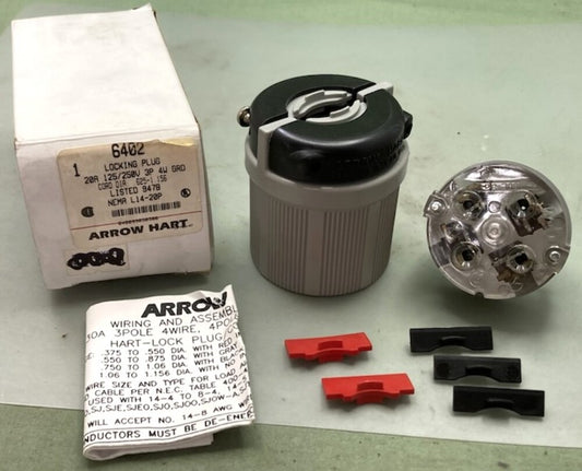 Arrow Hart 6402 Locking Plug 20A 125/250V New Genuine