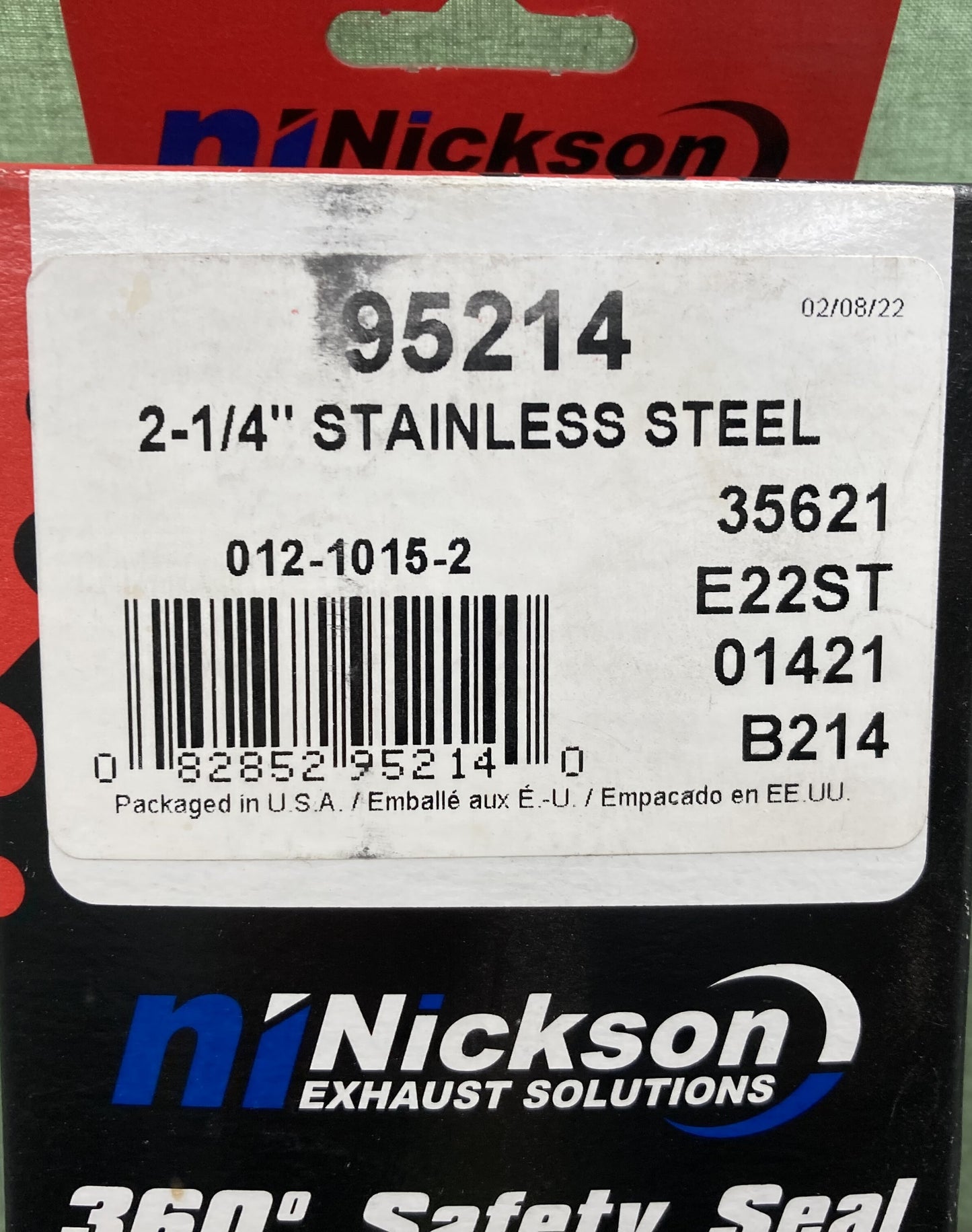 New Genuine Nickson Exhaust Solutions 95214 Exhaust Clamp 2-1/4" Stainless Steel