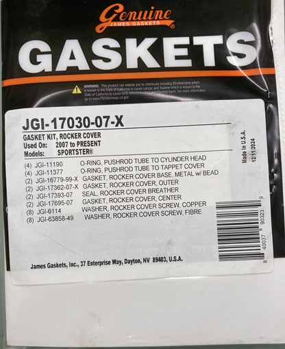 New Genuine James Gaskets JGI-17030-07X Rocker Cover Gasket Kit