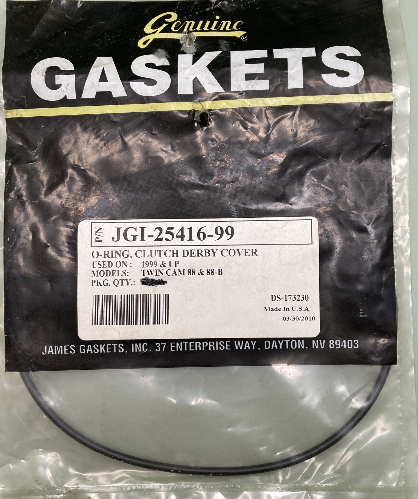 New Genuine James Gaskets JGI-25416-99 O-RING CLUTCH BERBY COVER