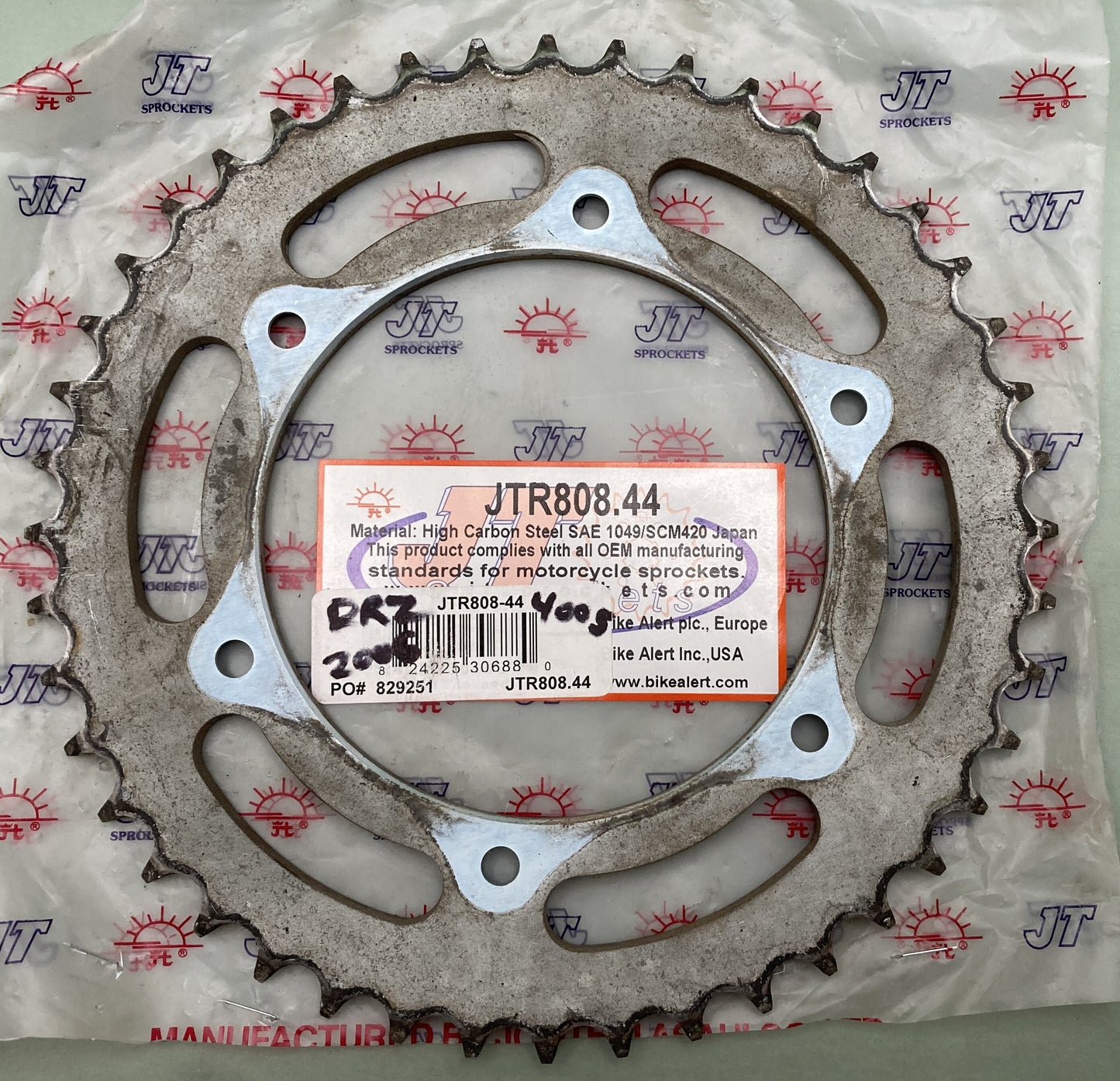 JT Sprockets JTR808-44 Sprocket High Carbon Steel 44T