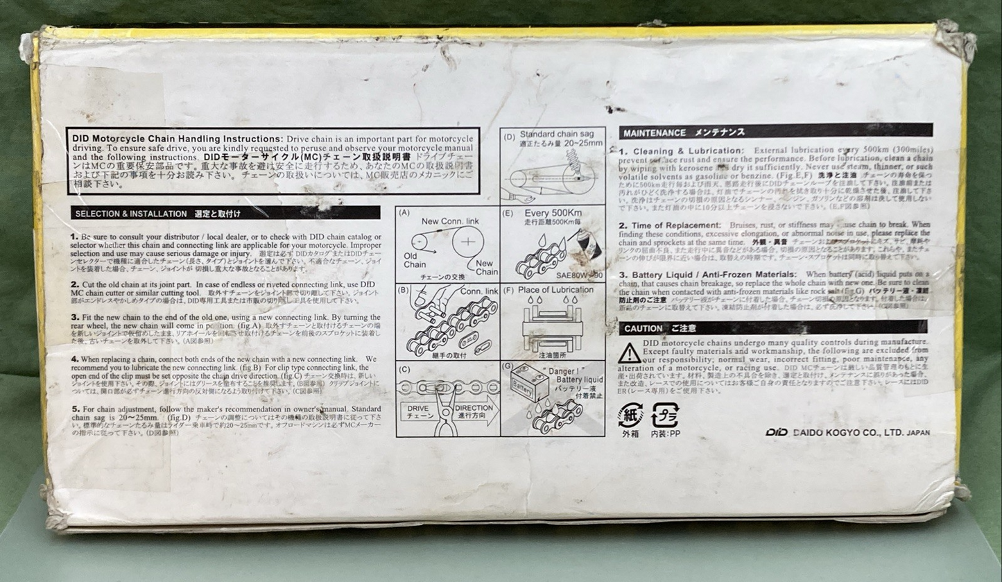NEW GENUINE DAIDO KOGYO 630K-120L ROLLER MOTORCYCLE DRIVE CHAIN