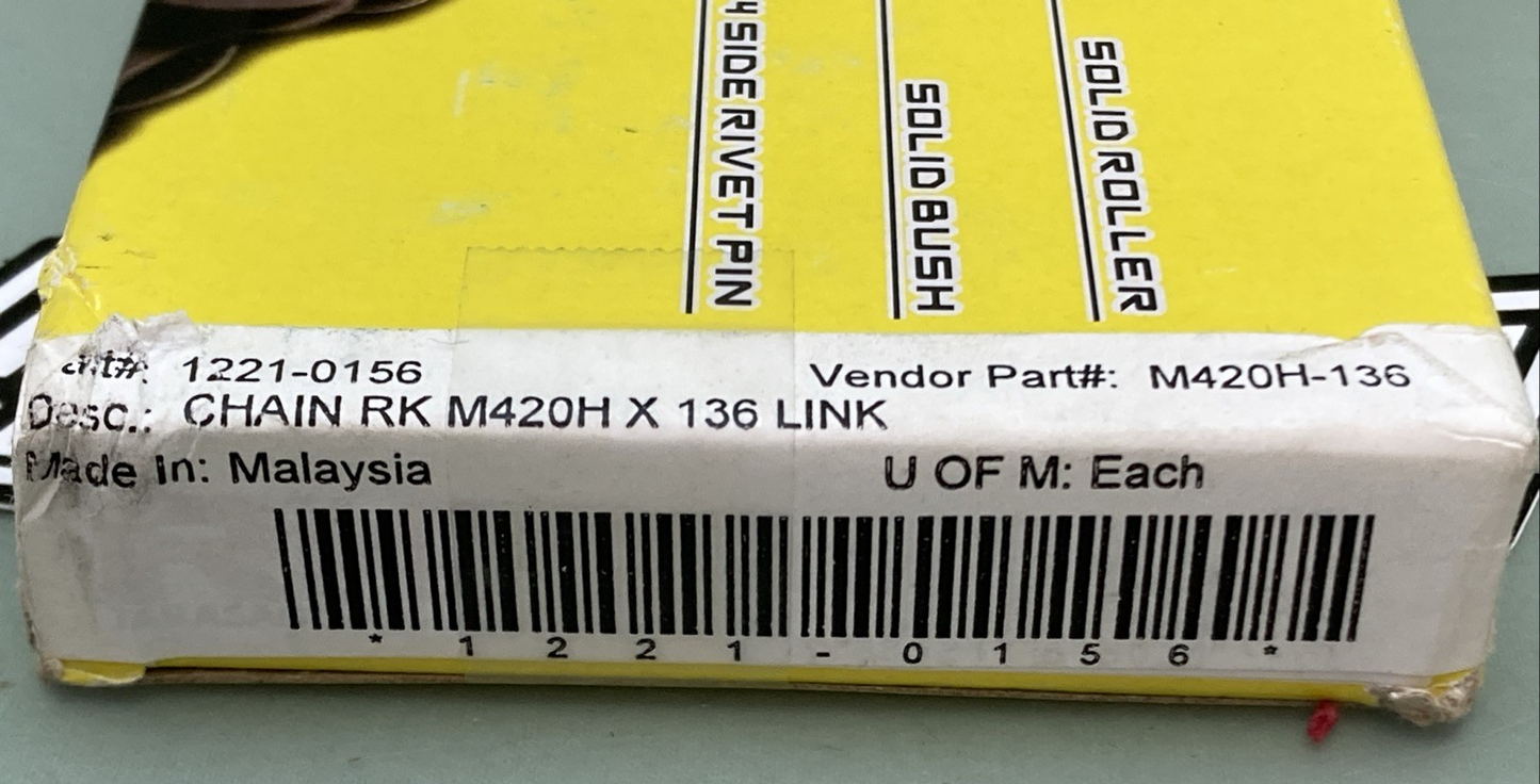 NEW GENUINE EK M420H-136 HEAVY DUTY MOTORCYCLE DRIVE CHAIN M420HX136L