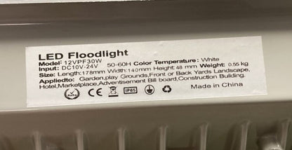 Londe 40-D4PT30W12V 12V 30W LED Floodlight New Genuine