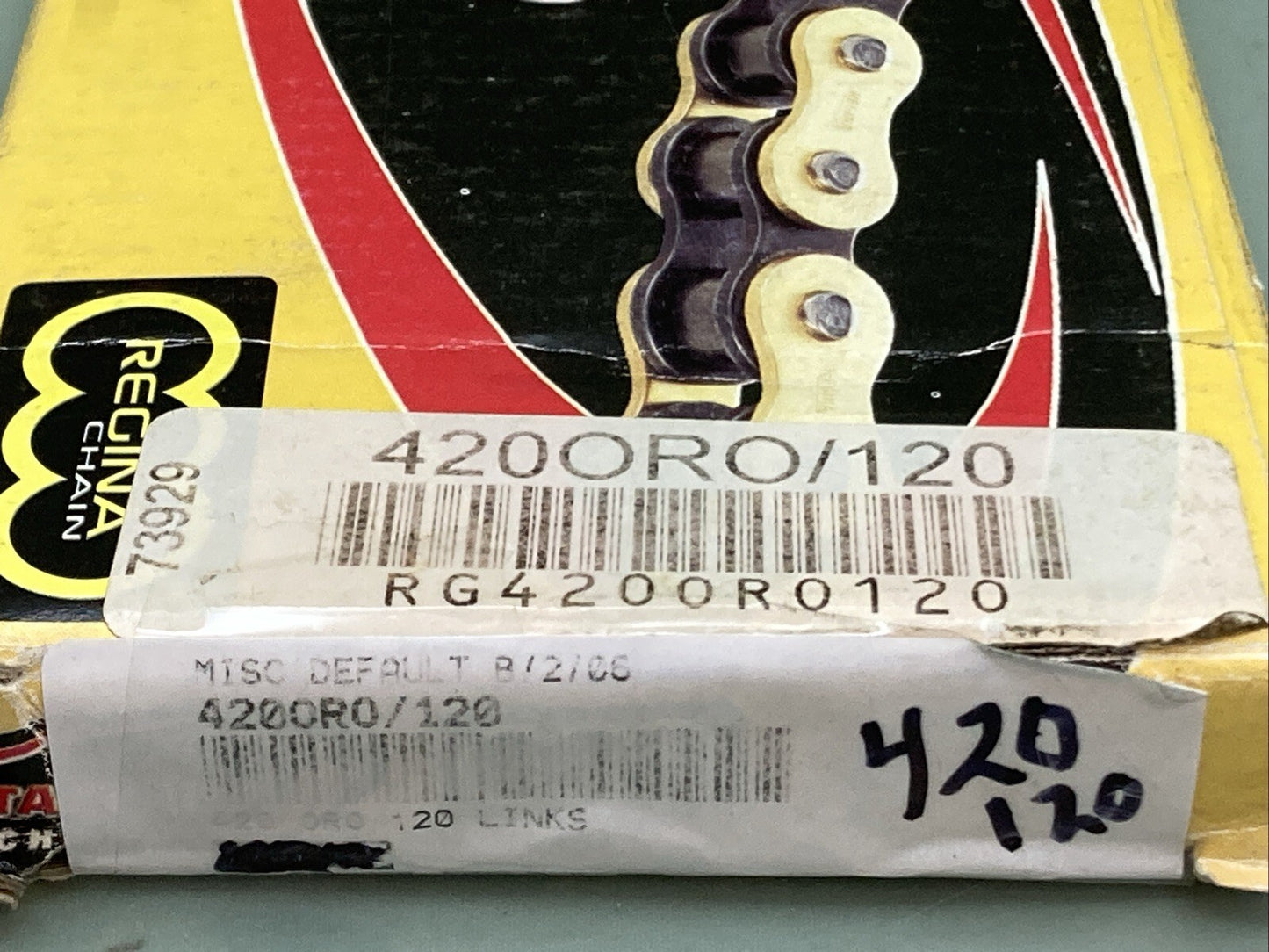 NEW GENUINE REGINA CHAIN 420ORO/120 STANDARD MOTORCYCLE DRIVE CHAIN 420X120L