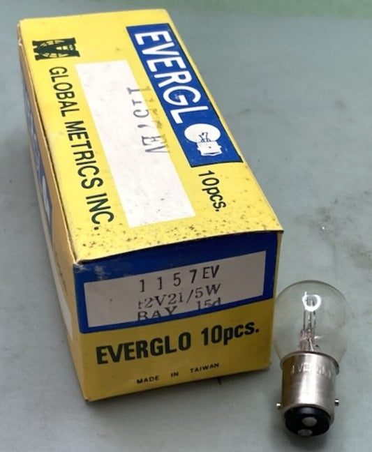 10 Pk. Everglo BAY15d 1157EV 12V 21/5W Light Bulb New Genuine