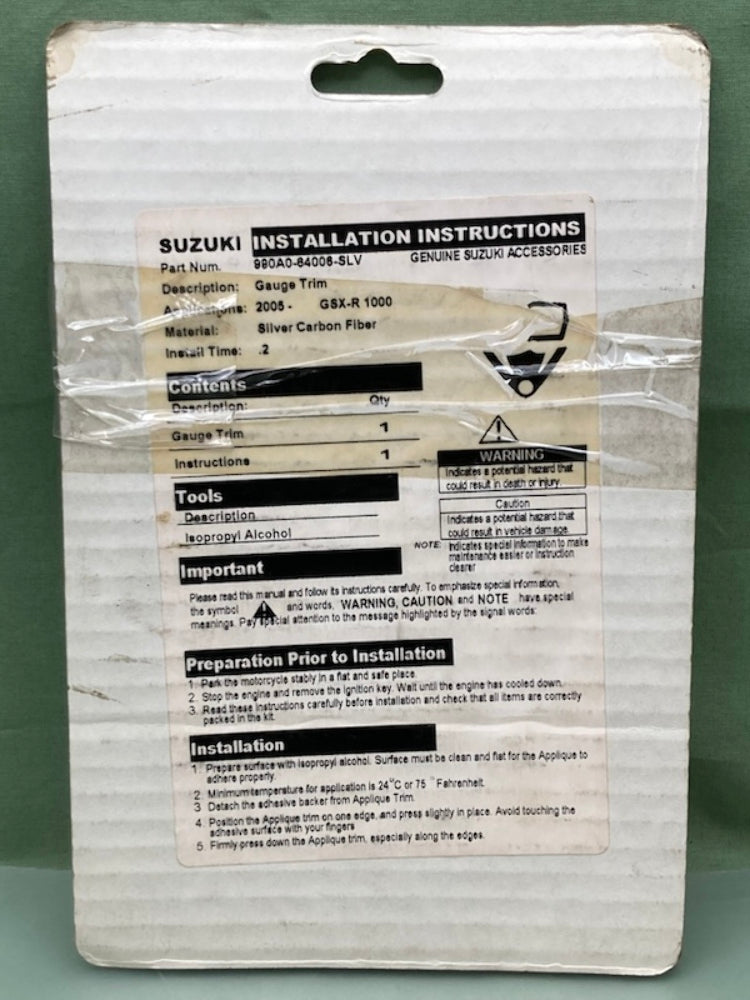Suzuki 990A0-64006-SLV Gauge Trim New Genuine