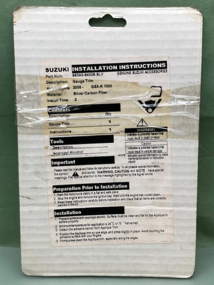 Suzuki 990A0-64006-SLV Gauge Trim New Genuine