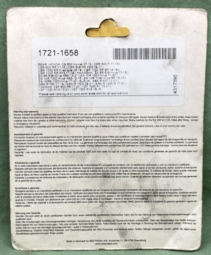 SBS 834LS Street Performance Brake Pad Set New Genuine