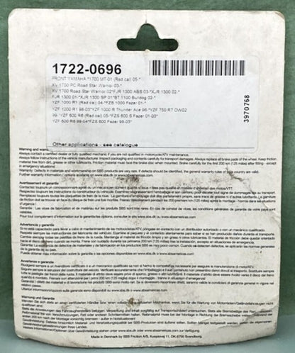 SBS 634HS FR. Street Performance Brake Pad Set New Genuine