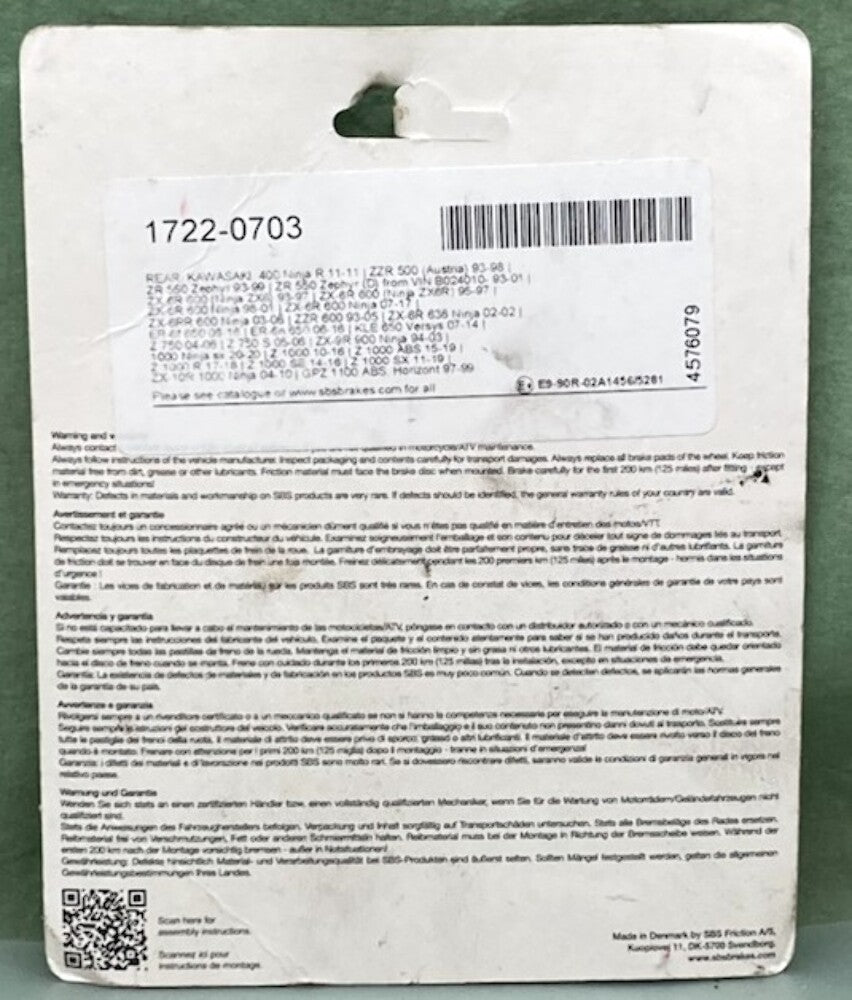 SBS 687LS Street Performance Brake Pad Set New Genuine