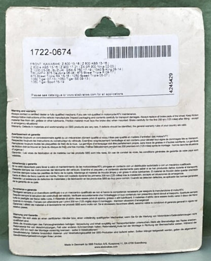 SBS 782HS Street Performance Brake Pad Set New Genuine