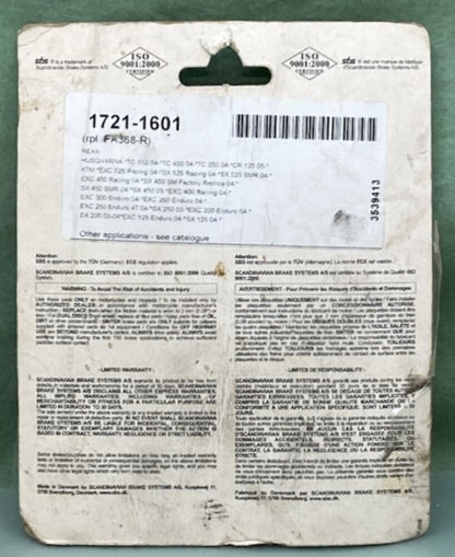 SBS 791SI Off Road Brake Pad Set New Genuine