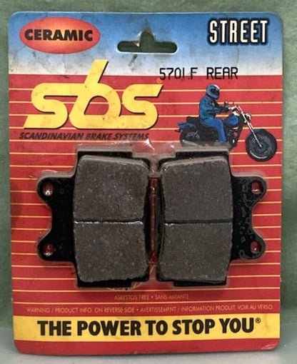 SBS 570LF Rear Ceramic Street Brake Pad Set New Genuine