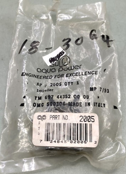 Aqua Power 2005 Impeller for Yamaha 697-44352-00-00 OMC 500304 New Genuine