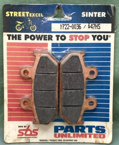 SBS 647HS Sinter Street Excel Brake Pad Set New Genuine