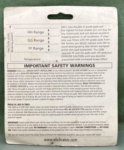 EBC FA192HH Double-H Brake Pad Set New Genuine