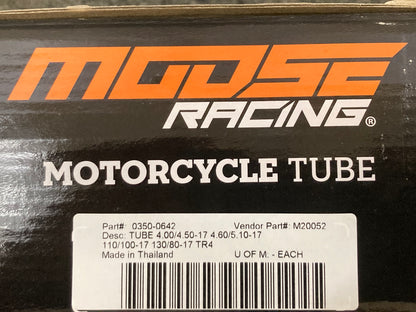 New Genuine Moose 0350-0642 MC Tube 4.00/4.50-17 4.60/5.10-17 110/100-17 TR4