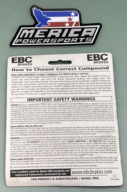 NEW GENUINE EBC FA199V Double H Sintered Break Pads