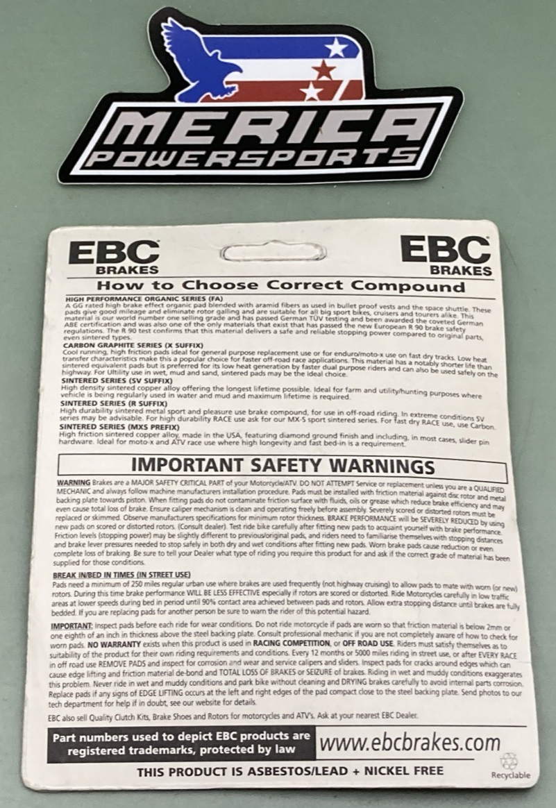 NEW GENUINE EBC FA317X High Performance Carbon Brake Pads