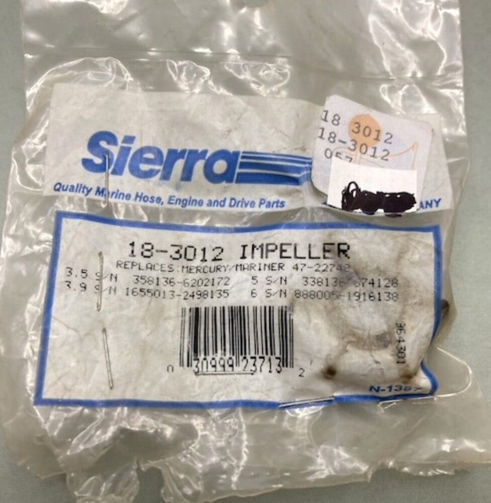 Sierra 18-3012 Impeller for Mercury 47-22748 New Genuine