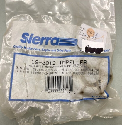 Sierra 18-3012 Impeller for Mercury 47-22748 New Genuine