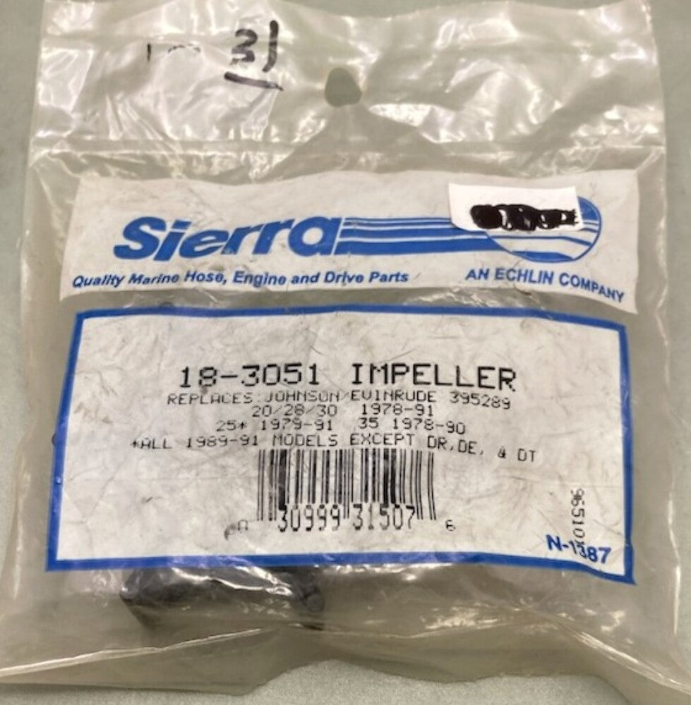 Sierra 18-3051 Impeller for Johnson/Evinrude 395289 New Genuine