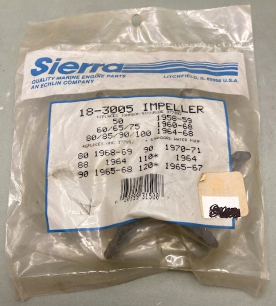 Sierra 18-3005 Impeller for Johnson/Evinrude 377992 New Genuine
