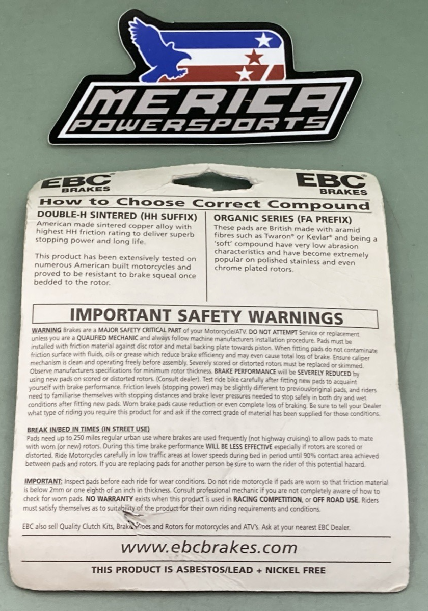 NEW GENUINE EBC FA94 High Performance Organic Brake Pads