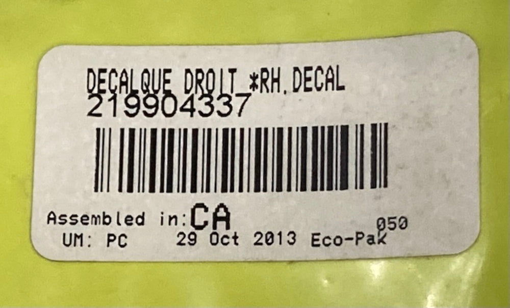 Sea-Doo 219904337 RH Rear Side Decal New Replaces
