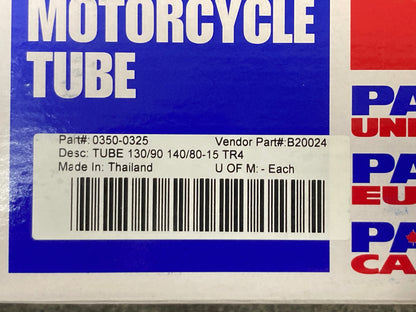 New Genuine Parts Unlimited 0350-0325 MC Tube 130/90 140/80-15 TR4