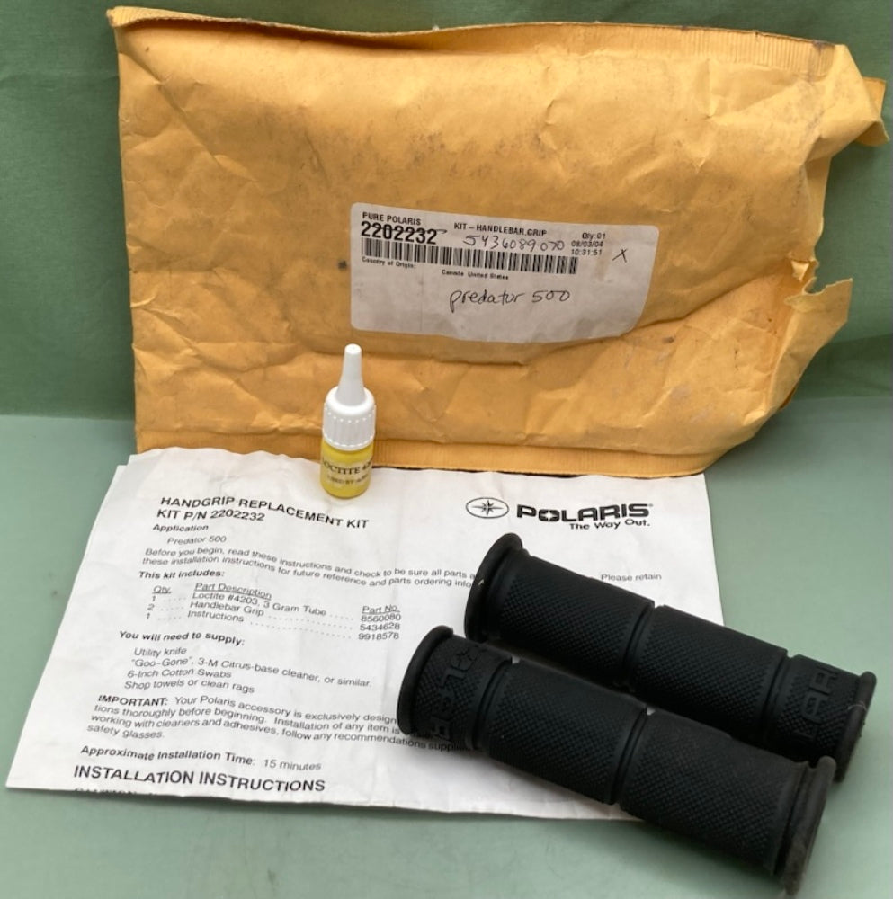 Polaris 2202232 Handlebar Grip Kit 5434628-070 5436089-070, New Genuine