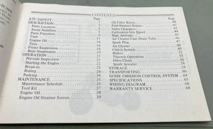 Honda 31HB5600 ATC200X Owner's Manual 1986 Genuine