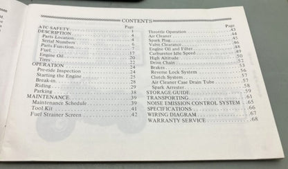 Honda 31HB6600 ATC125M Owner's Manual 1986 Genuine