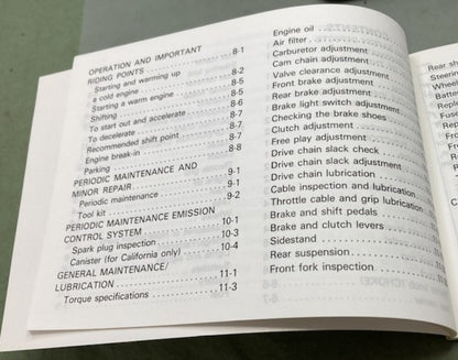 Yamaha LIT-11626-08-02 TW200D TW200DC Owner's Manual 1991 Genuine