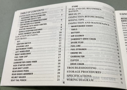 Suzuki 99011-42A22-03A SP200 Owner's Manual 1986 Genuine