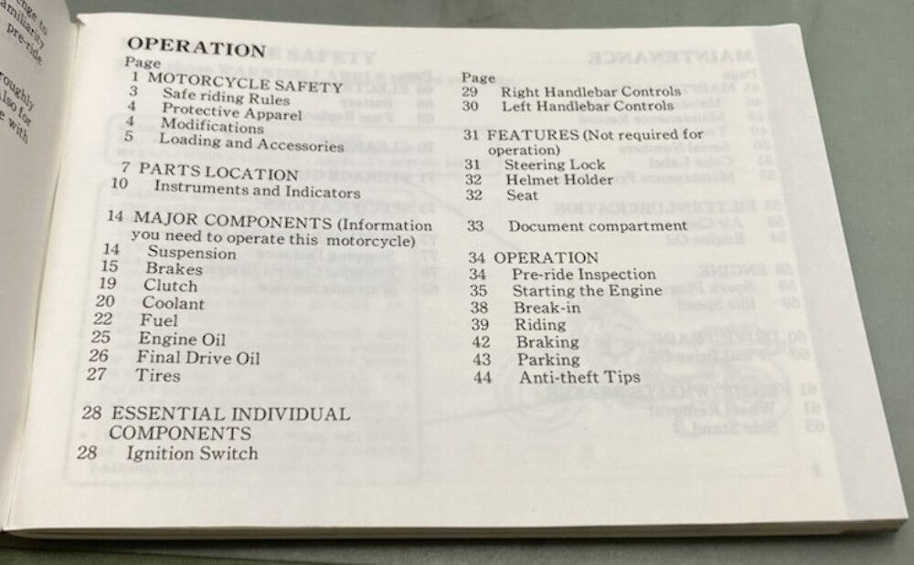 Honda 31MR6602 VT800C Shadow Owner's Manual 1988 Genuine