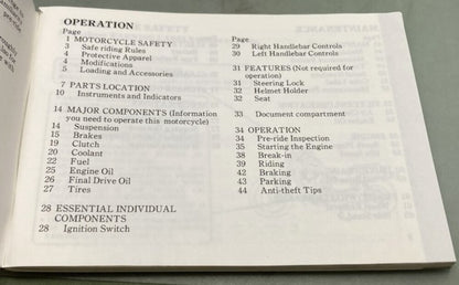 Honda 31MR6602 VT800C Shadow Owner's Manual 1988 Genuine