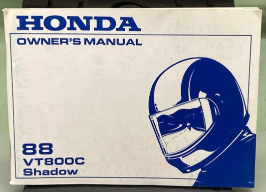 Honda 31MR6602 VT800C Shadow Owner's Manual 1988 Genuine