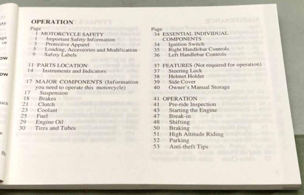 Honda 31MZ8630 VT600C/CD Shadow VLX/Deluxe Owner's Manual 1997 Genuine