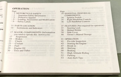 Honda 31MZ8630 VT600C/CD Shadow VLX/Deluxe Owner's Manual 1997 Genuine