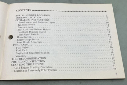 Honda 3139103 XL175 Owner's Manual 1977 Genuine